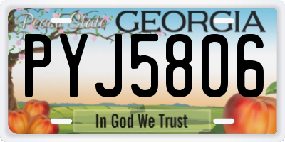 GA license plate PYJ5806