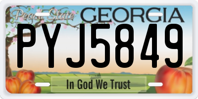 GA license plate PYJ5849