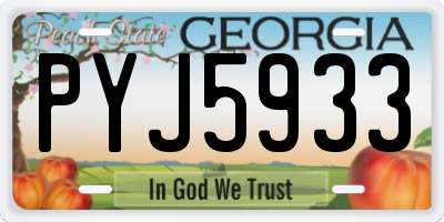GA license plate PYJ5933