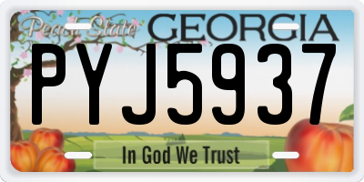 GA license plate PYJ5937