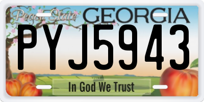 GA license plate PYJ5943