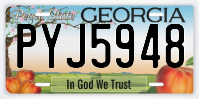 GA license plate PYJ5948