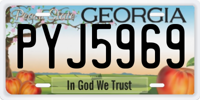 GA license plate PYJ5969