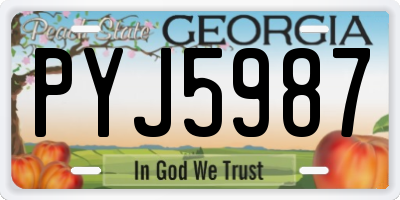 GA license plate PYJ5987