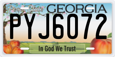 GA license plate PYJ6072