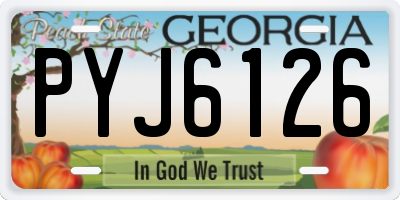 GA license plate PYJ6126
