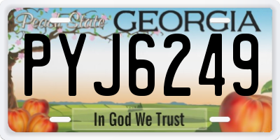 GA license plate PYJ6249