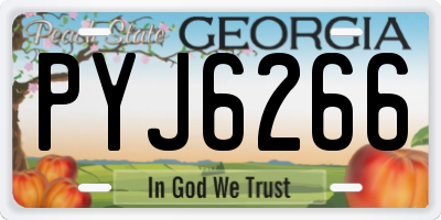 GA license plate PYJ6266