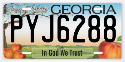 GA license plate PYJ6288
