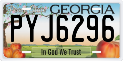 GA license plate PYJ6296