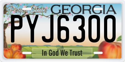 GA license plate PYJ6300