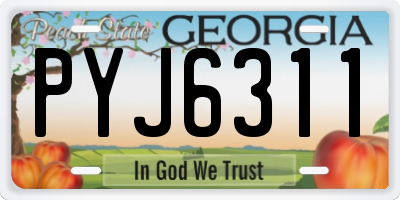 GA license plate PYJ6311