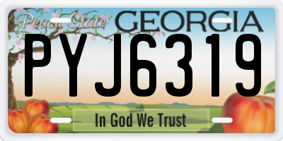 GA license plate PYJ6319