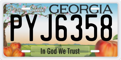 GA license plate PYJ6358