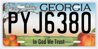GA license plate PYJ6380