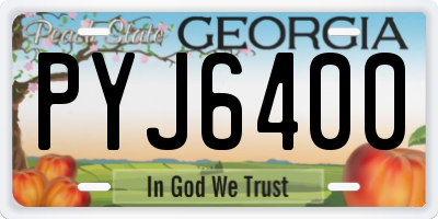 GA license plate PYJ6400