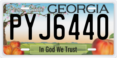 GA license plate PYJ6440