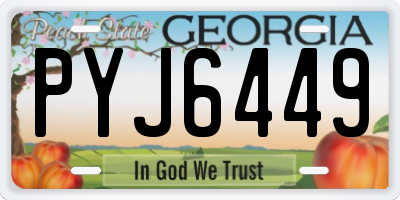 GA license plate PYJ6449