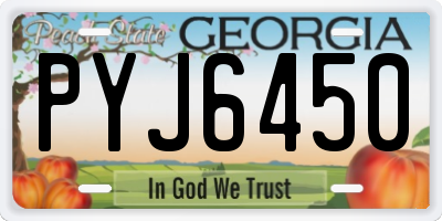 GA license plate PYJ6450