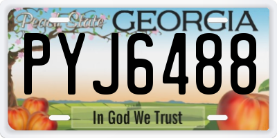 GA license plate PYJ6488