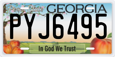GA license plate PYJ6495
