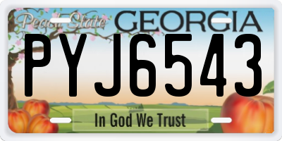 GA license plate PYJ6543