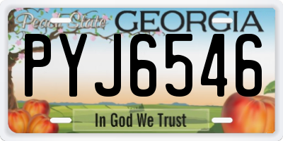 GA license plate PYJ6546