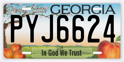 GA license plate PYJ6624