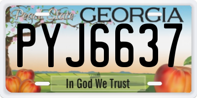 GA license plate PYJ6637