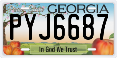 GA license plate PYJ6687