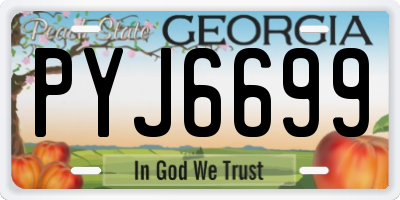 GA license plate PYJ6699