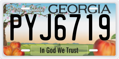 GA license plate PYJ6719
