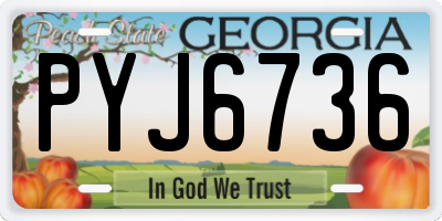 GA license plate PYJ6736