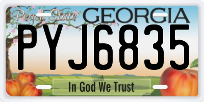 GA license plate PYJ6835