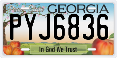 GA license plate PYJ6836