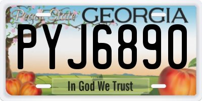 GA license plate PYJ6890