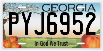 GA license plate PYJ6952
