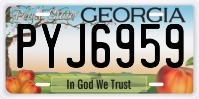 GA license plate PYJ6959