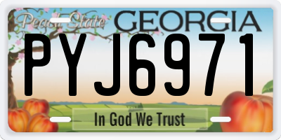 GA license plate PYJ6971