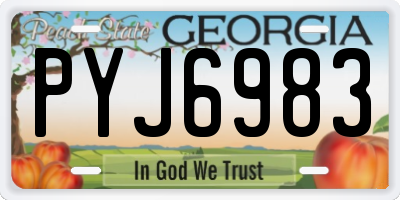 GA license plate PYJ6983