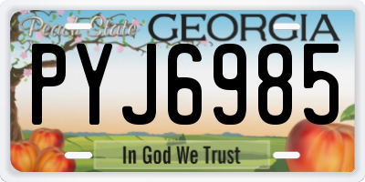 GA license plate PYJ6985