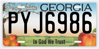 GA license plate PYJ6986