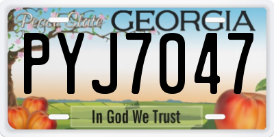 GA license plate PYJ7047