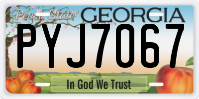 GA license plate PYJ7067