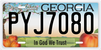GA license plate PYJ7080