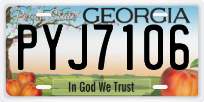 GA license plate PYJ7106