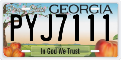 GA license plate PYJ7111