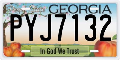 GA license plate PYJ7132