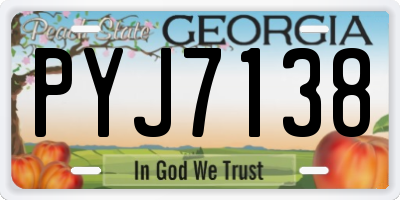GA license plate PYJ7138