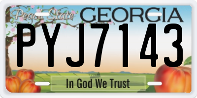 GA license plate PYJ7143